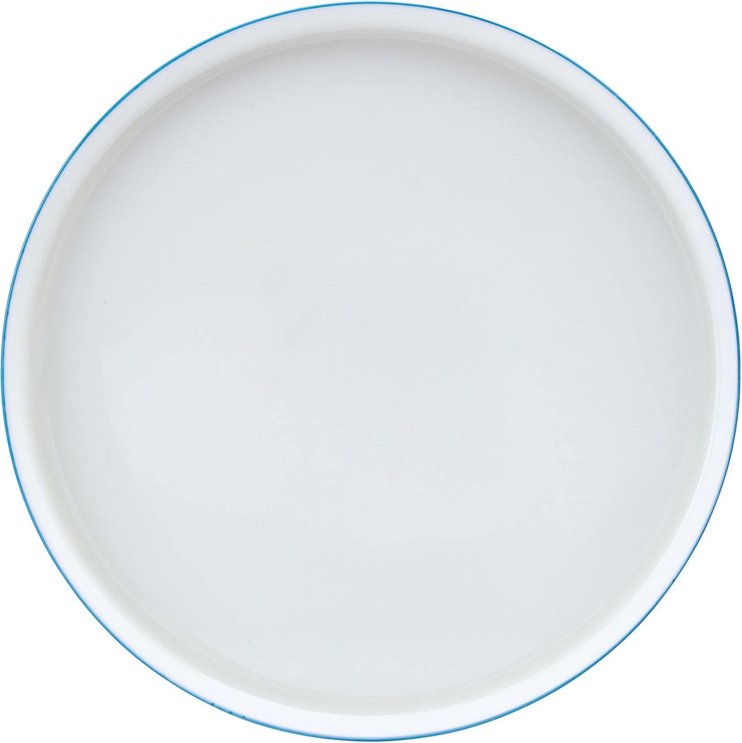 Mikasa Samantha 12 Piece Bone China Dinnerware Set, Service for 4, Flat Plates and Bowl with Blue Rim, Chip-Resistant, Lightweight, Elegant and Durable, White