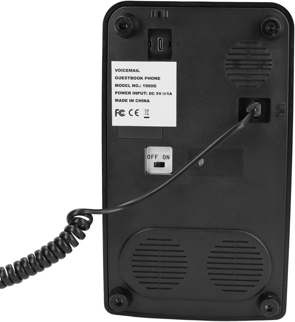 Audio Guestbook Wedding Phone, 120 Hours Recording Capacity 8G Record Custom Audio Messages Audio Guestbook Phone (Black)