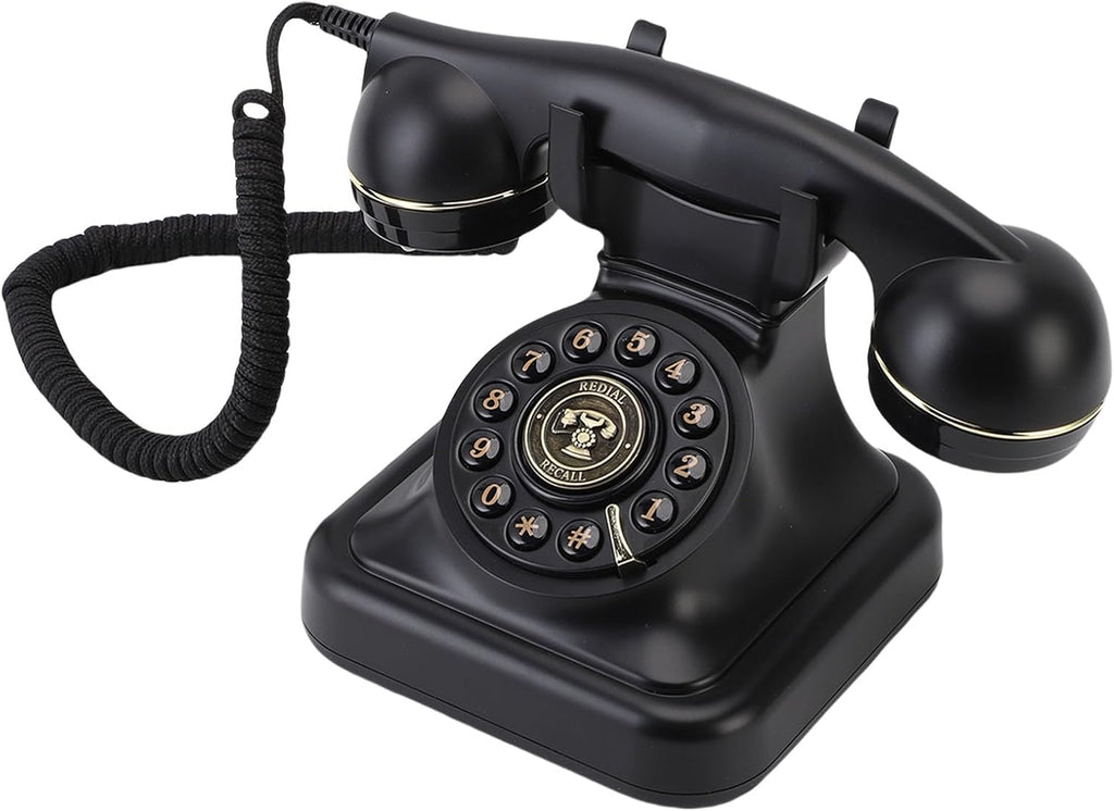 Luocute Audio Guestbook Retro Phone, Leave Message Voicemail on 32GB Card for Wedding, Birthday, Anniversary, Parties with Retro, Vintage Style, Home or Hotel Use (Black)