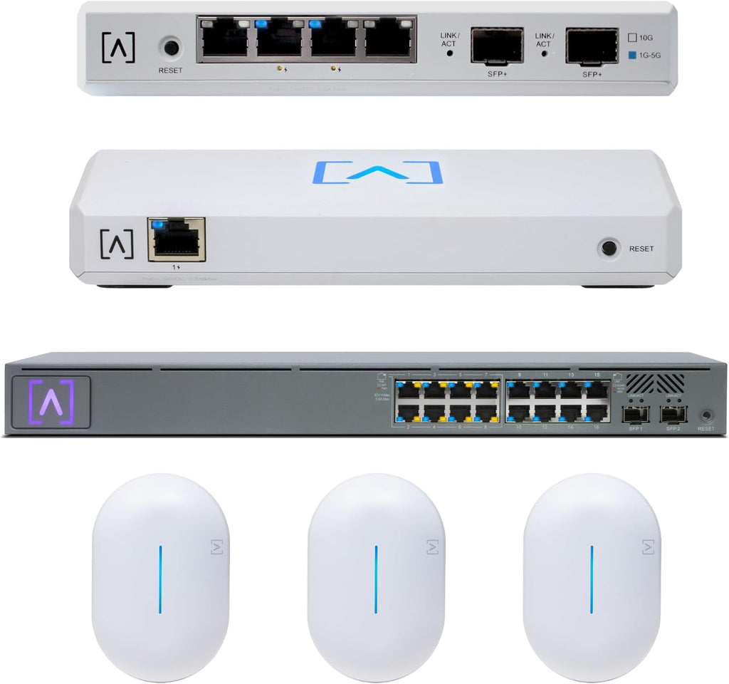 Enterprise Networking Bundle | 6.3 Gbps WiFi | 10 Gbps Ethernet | Real-Time Stats | Seamless Roaming, PoE+, 4096 QAM | IP54 Rated WiFi Access Points | 4x4 MU-MIMO Antennas for Extended Range