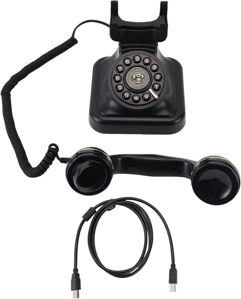 Fockety Audio Guest Book Wedding Phone, Retro Audio Guestbook to Preserve Your Special Occasions, Recording Wedding Phone Guest Book for Birthday Anniversary Party Graduation (Black)