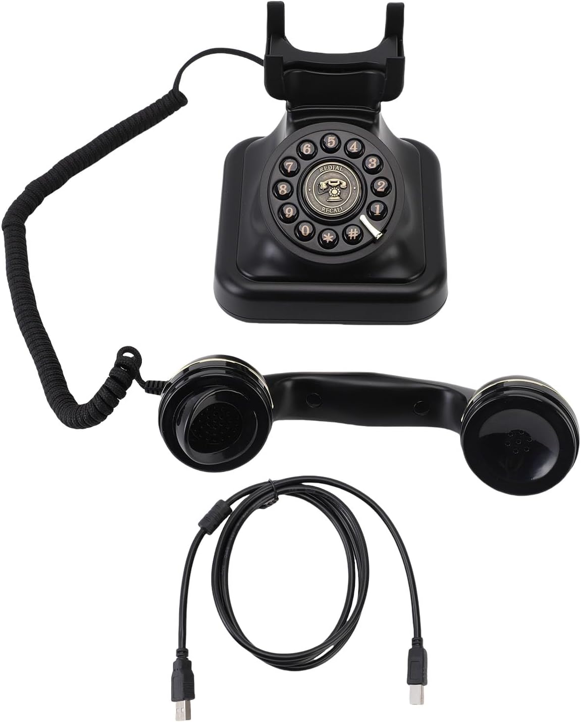 Fockety Audio Guest Book Wedding Phone, Retro Audio Guestbook to Preserve Your Special Occasions, Recording Wedding Phone Guest Book for Birthday Anniversary Party Graduation (Black)
