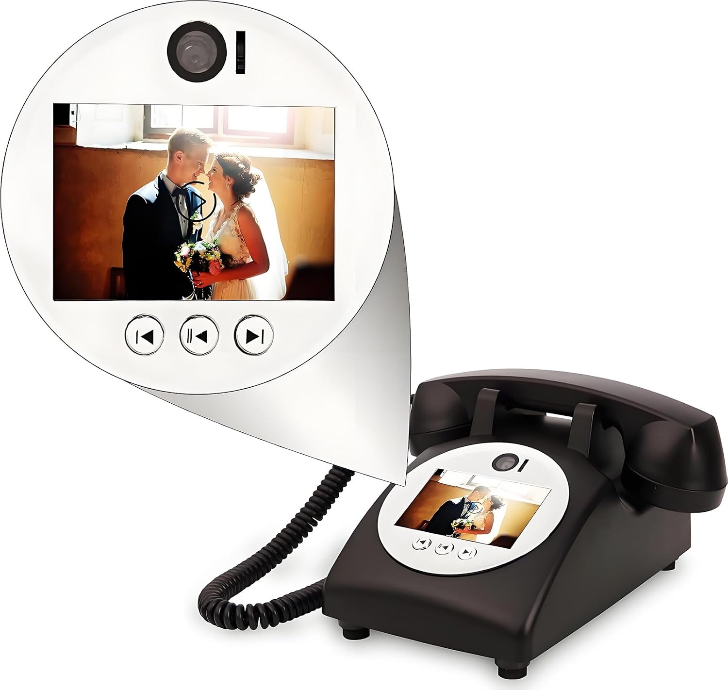 Video & Audio Guest Book, Wedding Phone Guestbook with Lens Recording,32G Memory Card, 1080p HD Video Guestbook for Engagements/Anniversaries/Graduation(Black)