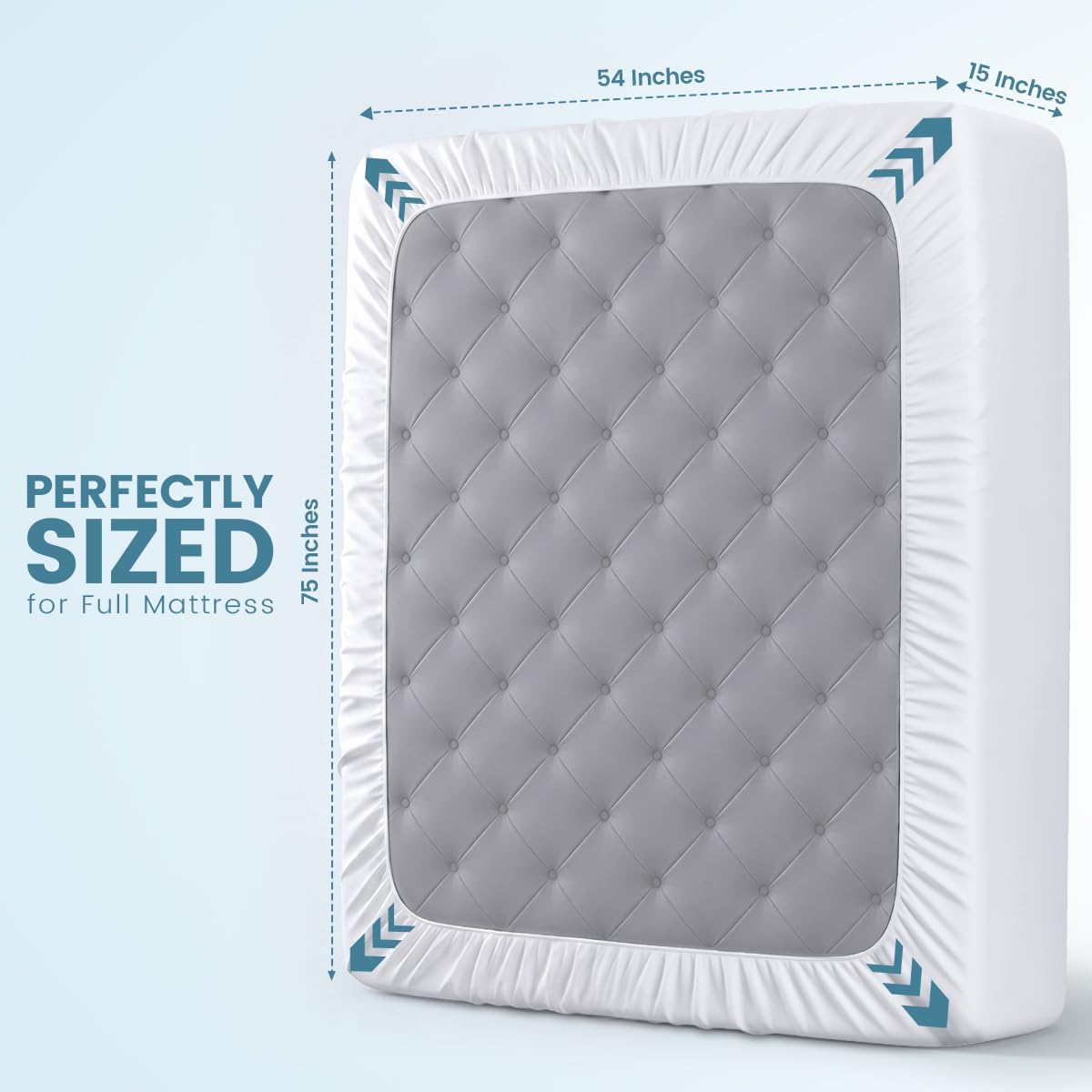 Full Size Mattress Protector Waterproof 14 Pack, Premium 200 GSM Terry Mattress Cover, Soft & Breathable Bed Cover, Fitted Sheet Style Stretchable Deep Pockets 15' by Utopia Bedding (White)