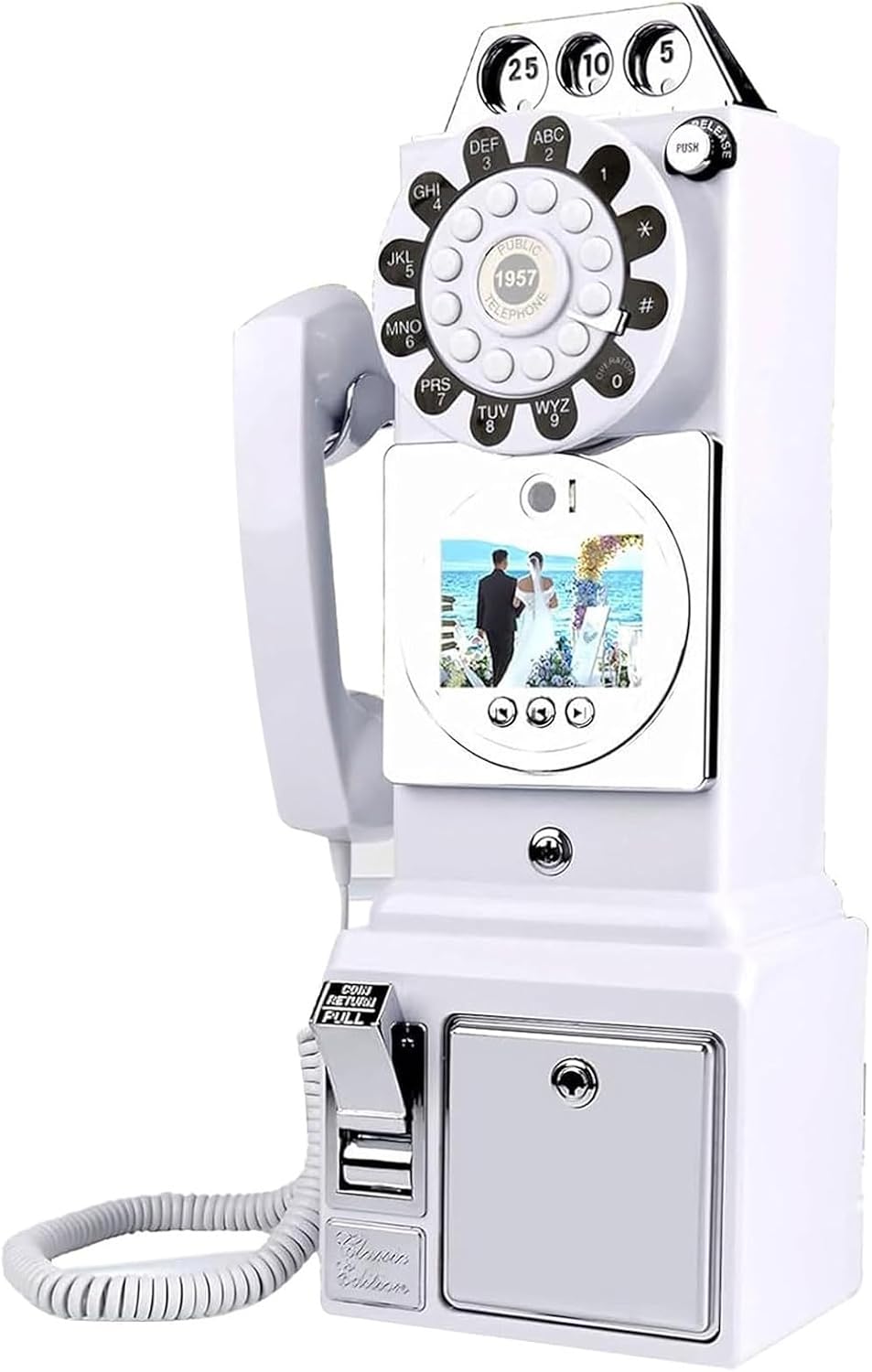 Video Audio Guest Book,1080P Video GuestBook Wedding Phone, Wedding Phone Customized Video Messages,With Lens Recording,for a Variety of Memorable Party Occasions,White
