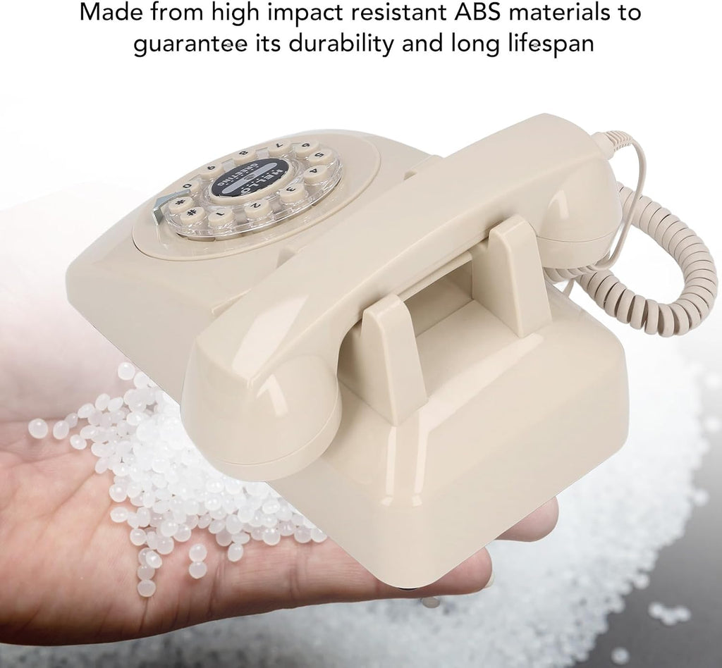 Audio Guestbook Wedding Phone, 120 Hours Recording Capacity 8G Record Custom Audio Messages Audio Guestbook Phone (Beige)