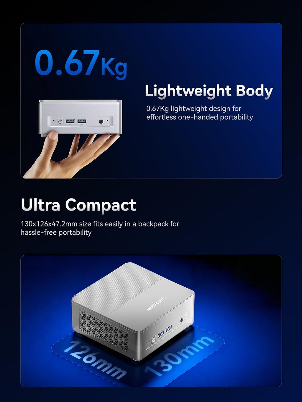 MINISFORUM X1 Lite-255 Mini PC with AMD Ryzen 7 255 (8C/16T), AMD Radeon 780M, 16GB DDR5 RAM 512GB SSD, WiFi 6E+2.5GbE LAN, OCuLink eGPU Mini Computer, HDMI+DP+USB4 Triple Displays Output,4xUSB Type-A