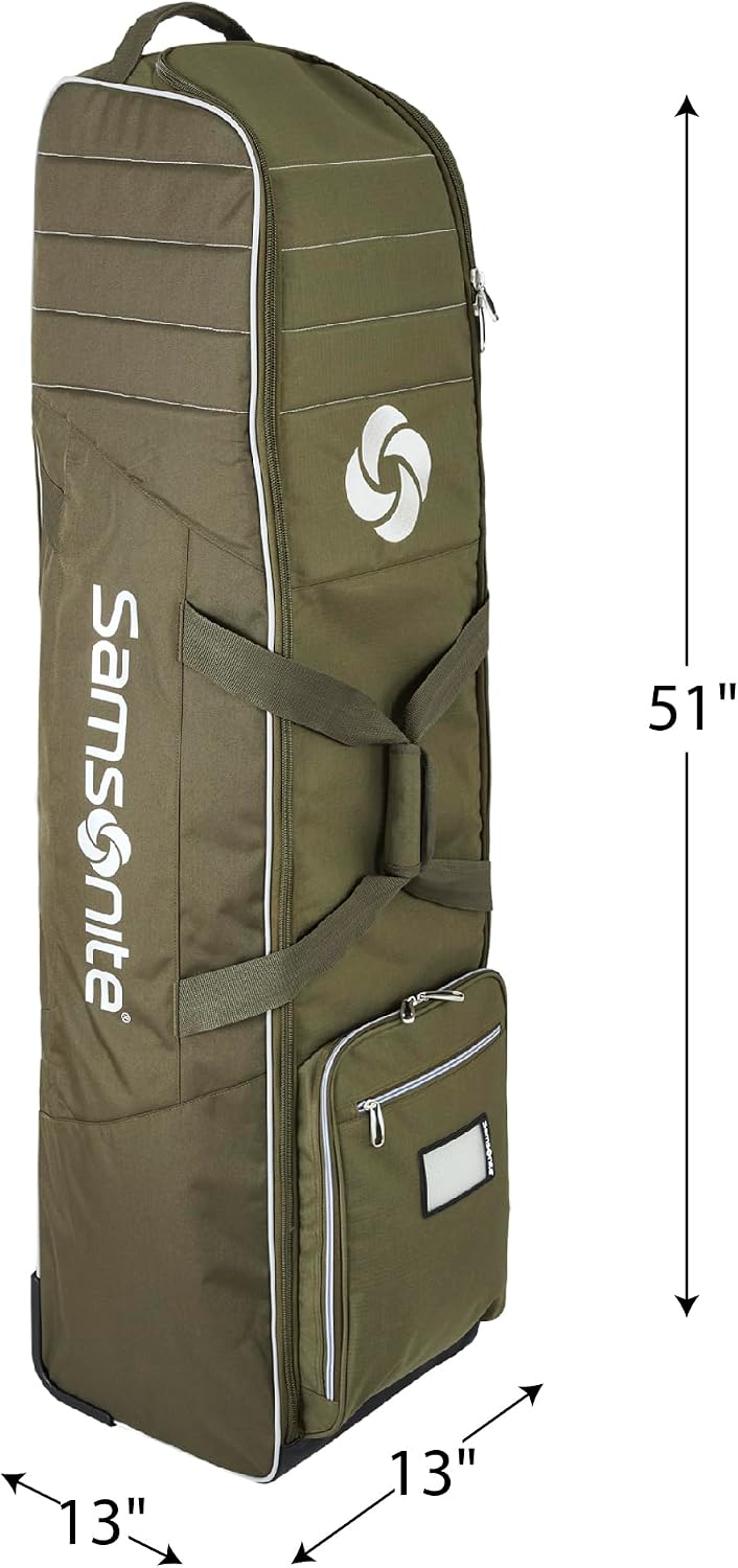 Samsonite Soft-Sided Golf Travel Bag with Wheels, Heavy-Duty 600D Polyester, Additional Top Padding, Shoe/Accessory Pocket, Foldable