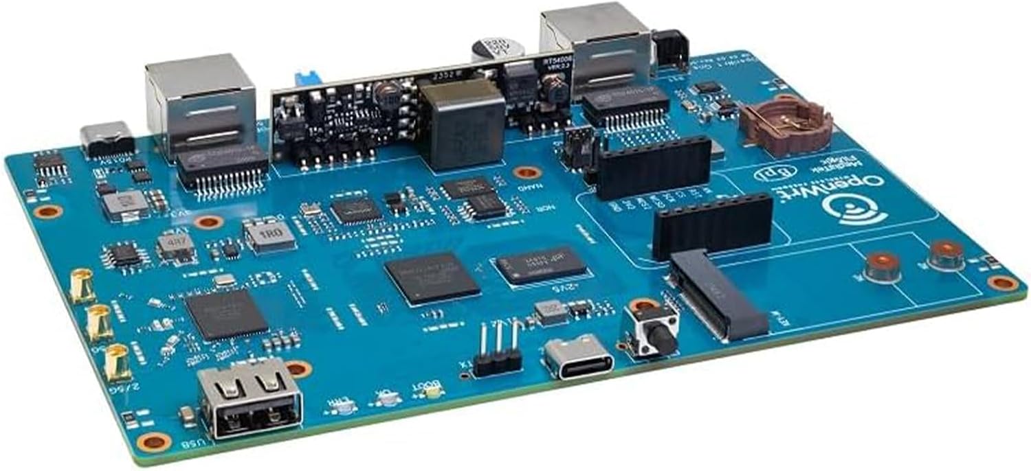 Banana Pi OpenWrt One - Dual Band WiFi 6 Wireless Router - AP-24.XY Router with MediaTek MT7981B SoC 1GB DDR4 RAM, 1x 2.5GbE WAN 1x Gigabit LAN RJ45 Port, Support PoE AP PWM