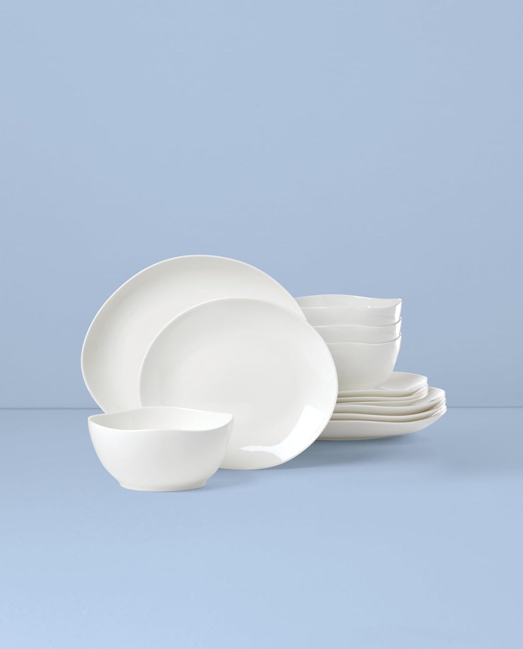 Lenox Dinnerware Set, Studio 1414 Curve 12-Piece Set, Service For 4, Bone China Material, Dishwasher & Microwave Safe, Home And Kitchen, Kitchen And Dining, Plates And Bowls Sets (White, 12 Pieces)
