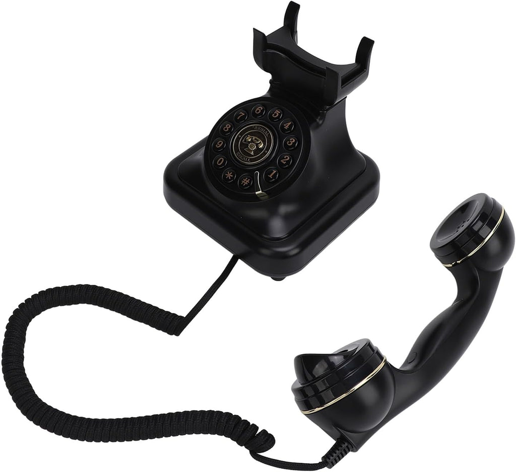 Asixxsix Audio Guest Book Wedding Phone, Classic Retro 8GB Record Customized Audio Messages with Guest Book for Weddings Parties Funerals, Audio Messages Telephone Record (Black)