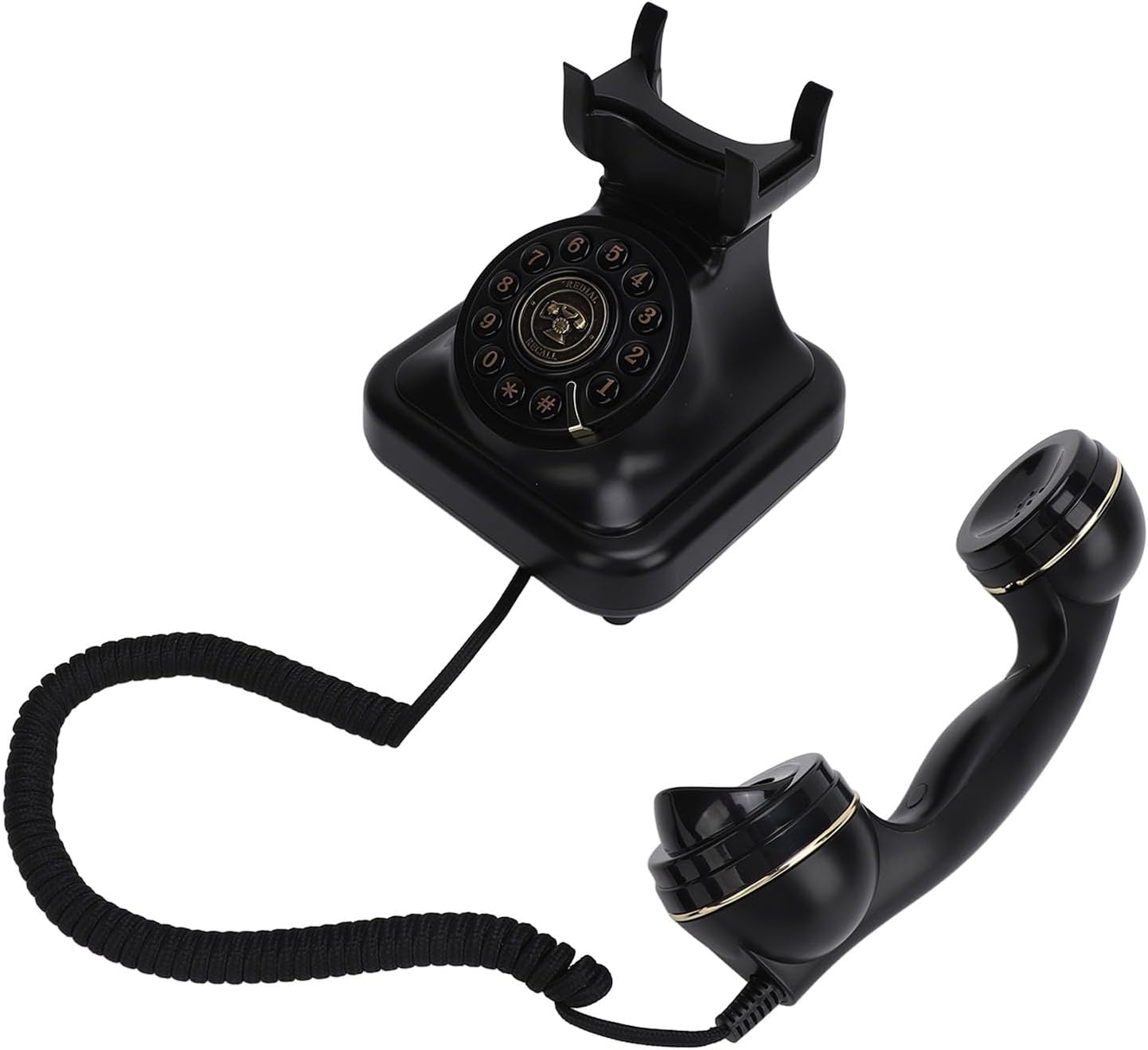 Asixxsix Audio Guest Book Wedding Phone, Classic Retro 8GB Record Customized Audio Messages with Guest Book for Weddings Parties Funerals, Audio Messages Telephone Record (Black)