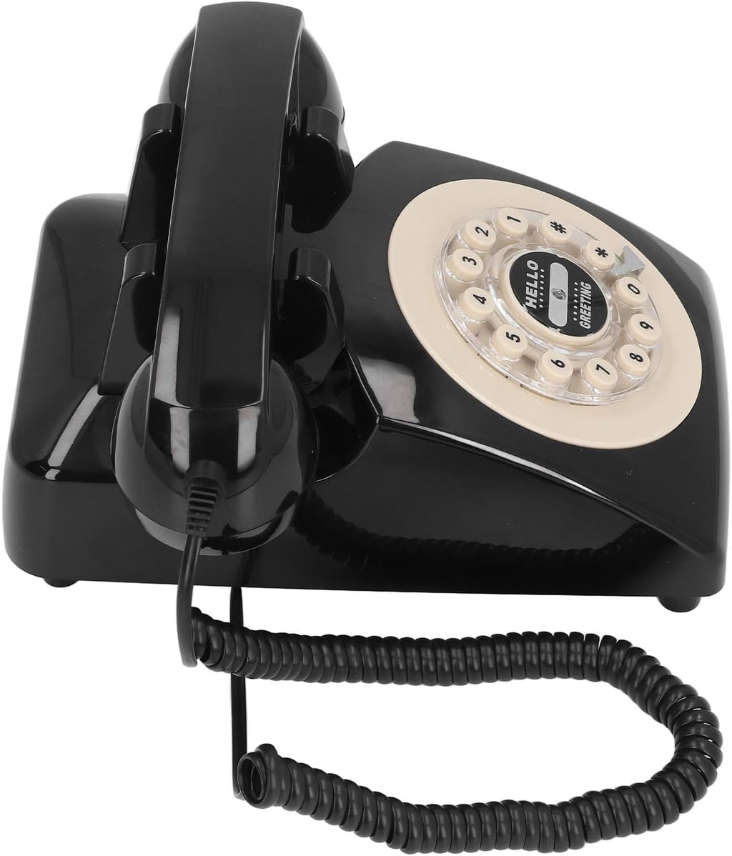 Audio Guestbook Phone, Retro Design Wedding Guest Book for Audio Recording, Voice Guestbook with 120 Hours 8G Capacity, for Special Events Like Parties Birthdays Weddings (Black)