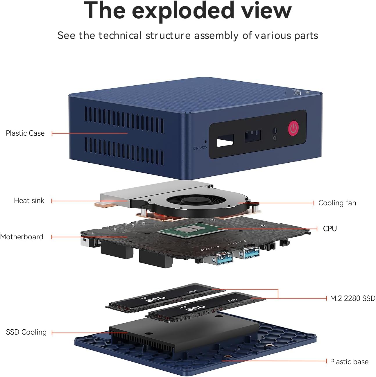 Beelink MINI S12 Mini PC Intel 12th Lake N95(3.4GHz 4C/4T), 12GB LPDDR5 480GB SSD, Dual HDMI 4K Displays, Mini Computers Support WIFI5/BT4.2/Home/Office/Openwrt/2.5Gbps/W11 Home