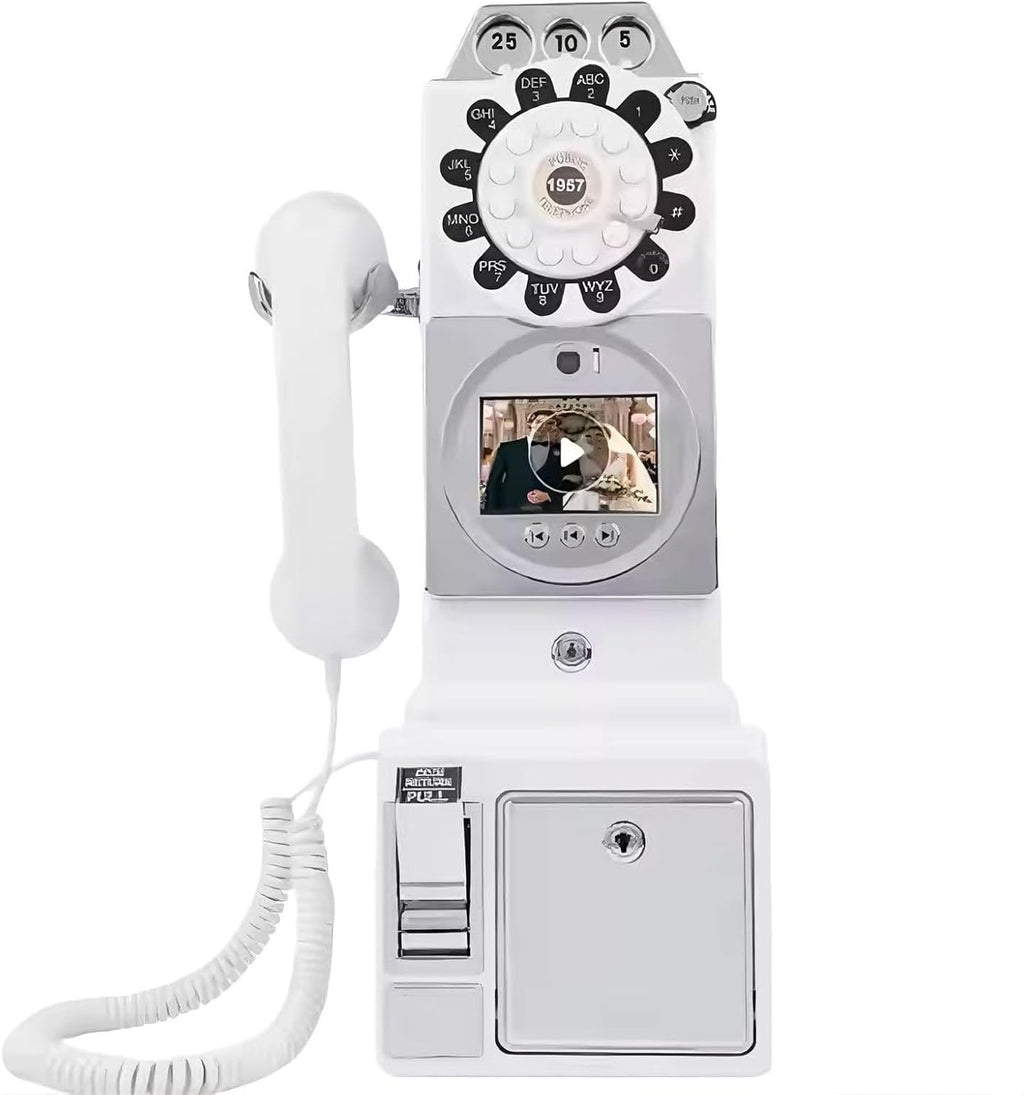 Video Audio Guest Book Wedding Phone Guestbook，Fun Engagements Anniversaries Baby Showers Graduation Record Personalized Audio Messages White