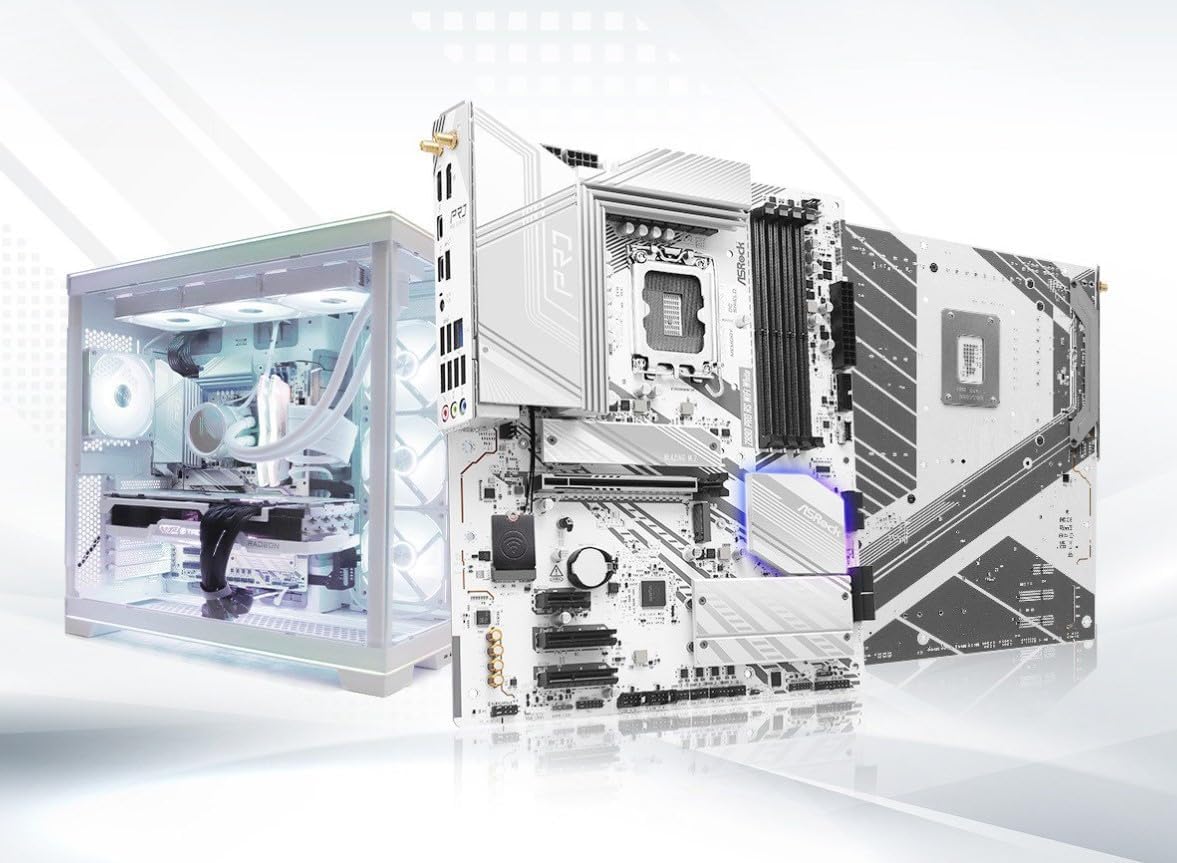 ASRock Z890 Pro RS WiFi 6E White Intel Core Ultra LGA1851 RL-ILM DDR5 8666 MHz 256 GB ATX Motherboard M.2