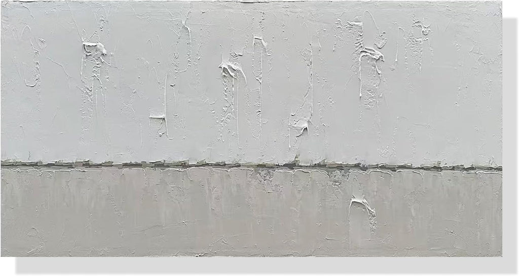 NANKAI Hand-painted Grey and White Minimalist Oil Painting 30x60 inches Large Modern Art Piece Decorative Art for Living Room, Bedroom, Office, Wall Decorationative art