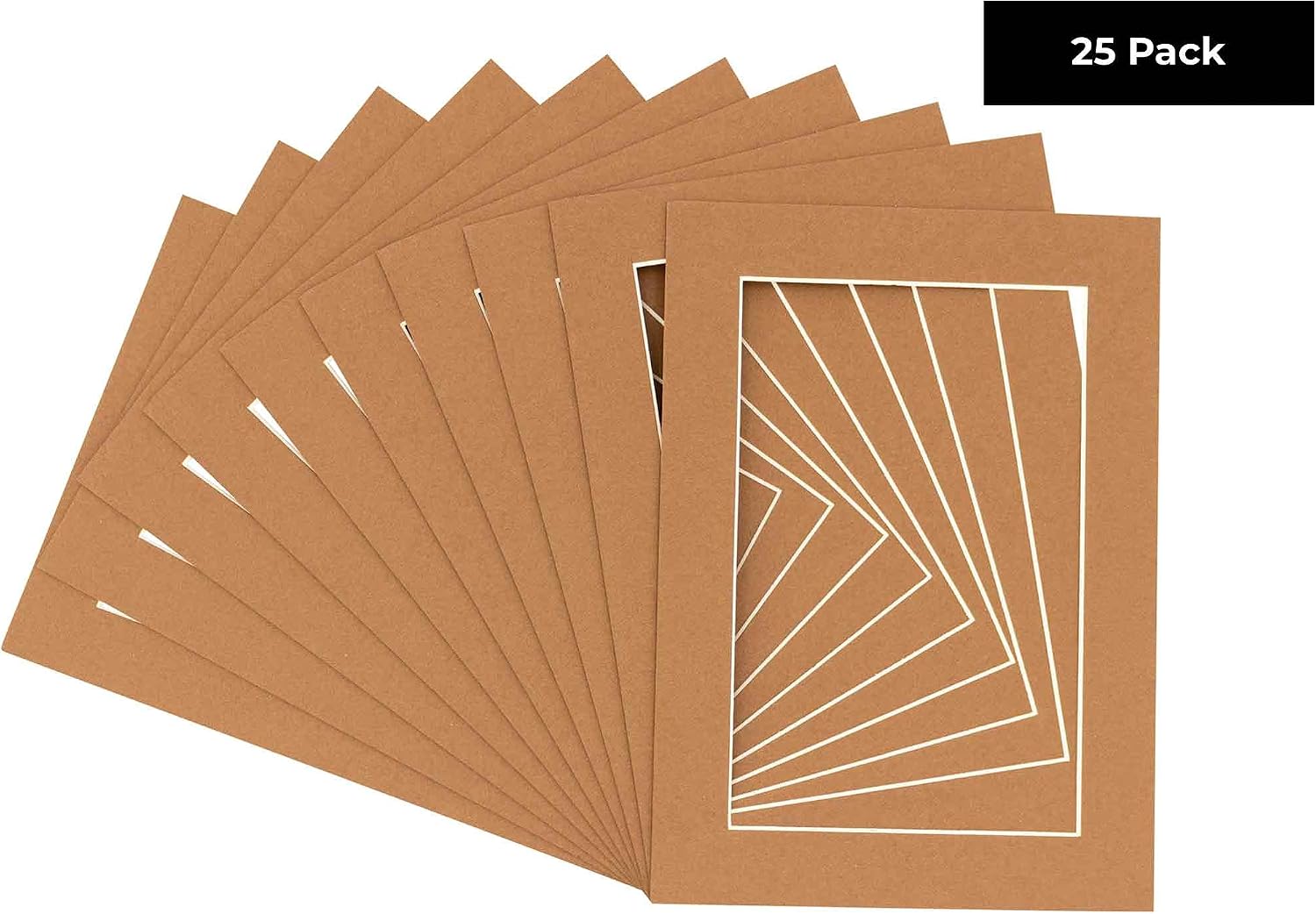 11x14 Mat for 12x18 Frame - Precut Mat Board Acid-Free Brown 11x14 Photo Matte Made to Fit a 12x18 Picture Frame, Premium Matboard for Family Photos, Show Kits, Art, Picture Framing, Pack of 25 Mats