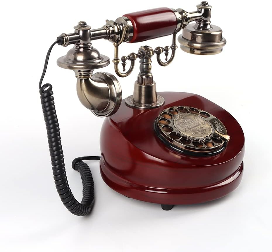 cojodopo Wedding Guest Book Telephone, Retro Craftsmanship Wedding Audio Guestbook for Confessional Wedding Birthday Party (Reddish Brown)