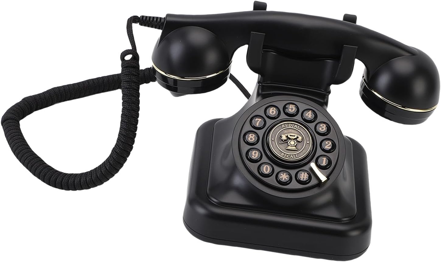 Luocute Audio Guestbook Retro Phone, Leave Message Voicemail on 32GB Card for Wedding, Birthday, Anniversary, Parties with Retro, Vintage Style, Home or Hotel Use (Black)