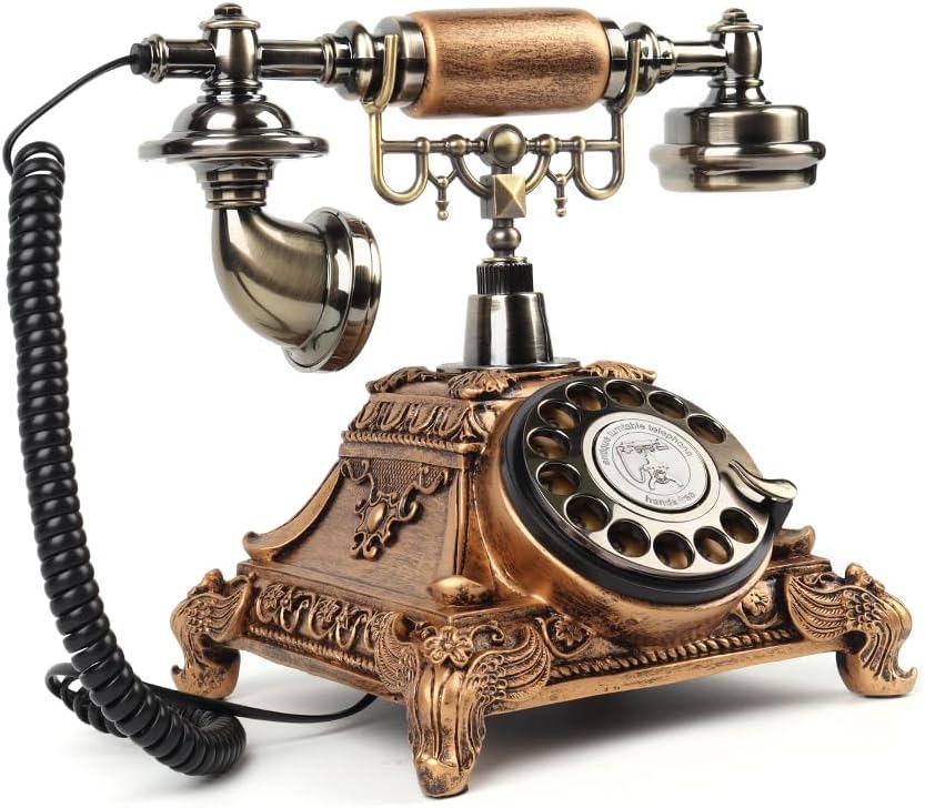Retro Audio Guestbook Phone Recorder a Great Addition to Any Special Occasions - Wedding Idea Alternative Guestbook Telephone for Wedding Party (Golden)
