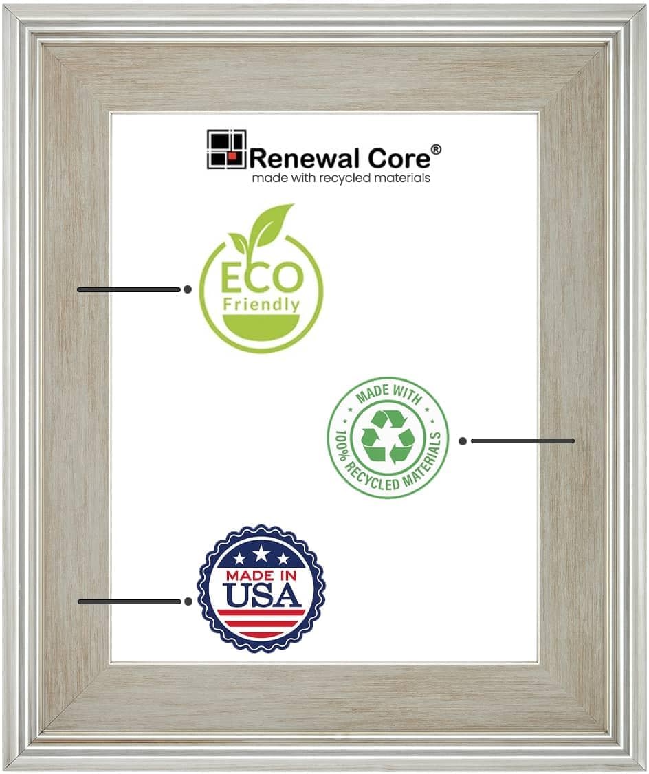 Cardinali Plein Aire Silver 11x14 Open Back Frames for Canvas Art- Box of 4, 3' Wide Moulding w/Raised Edge -No Glass or Backing - 1/2' Rabbet Depth- Timeless Picture Frame for Canvas - Made in USA