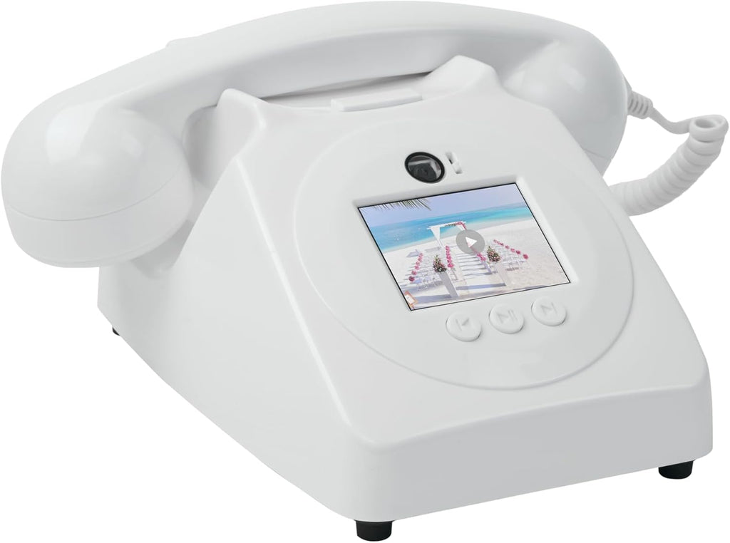 Video Audio Guest Book Wedding Phone,1080P HD Leave a Customized Video Messages, Ideal for a Variety of Memorable Party Occasions for Wedding, Birthday, Baby Shower, Graduation,retire (White)