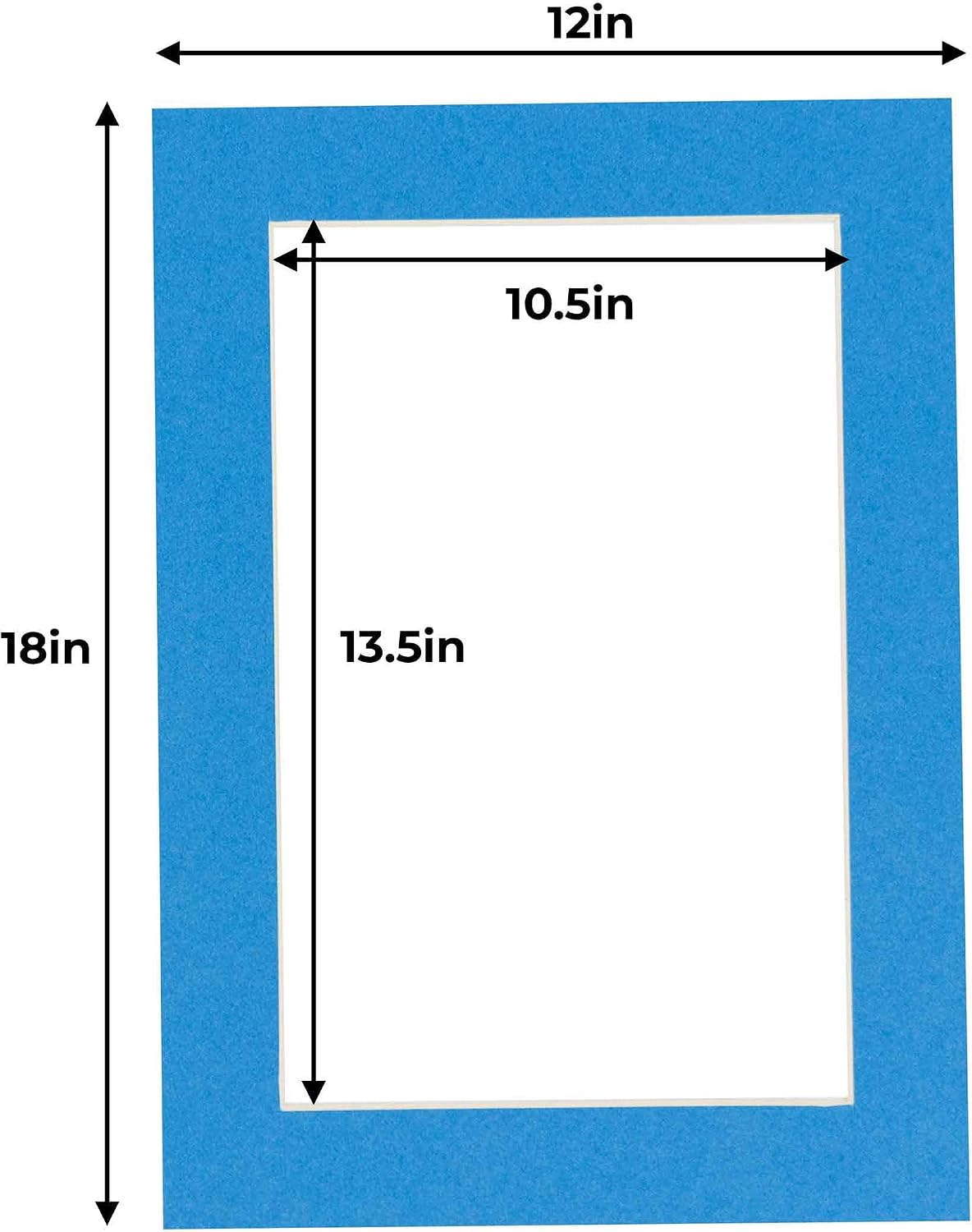 11x14 Mat for 12x18 Frame - Precut Mat Board Acid-Free Show Kit with Backing Board, and Clear Bags Bay Blue 11x14 Photo Matte Made to Fit a 12x18 Picture Frame Matboard for Framing, Pack of 25 Mats