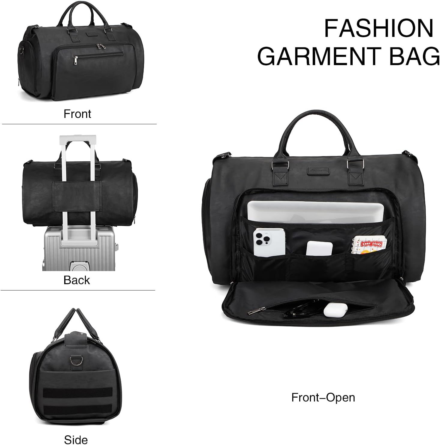 Rolling Garment Bag for Travel. Garment Duffle Bag Luggage Suit for Men and Women. Garment Bag with Wheels