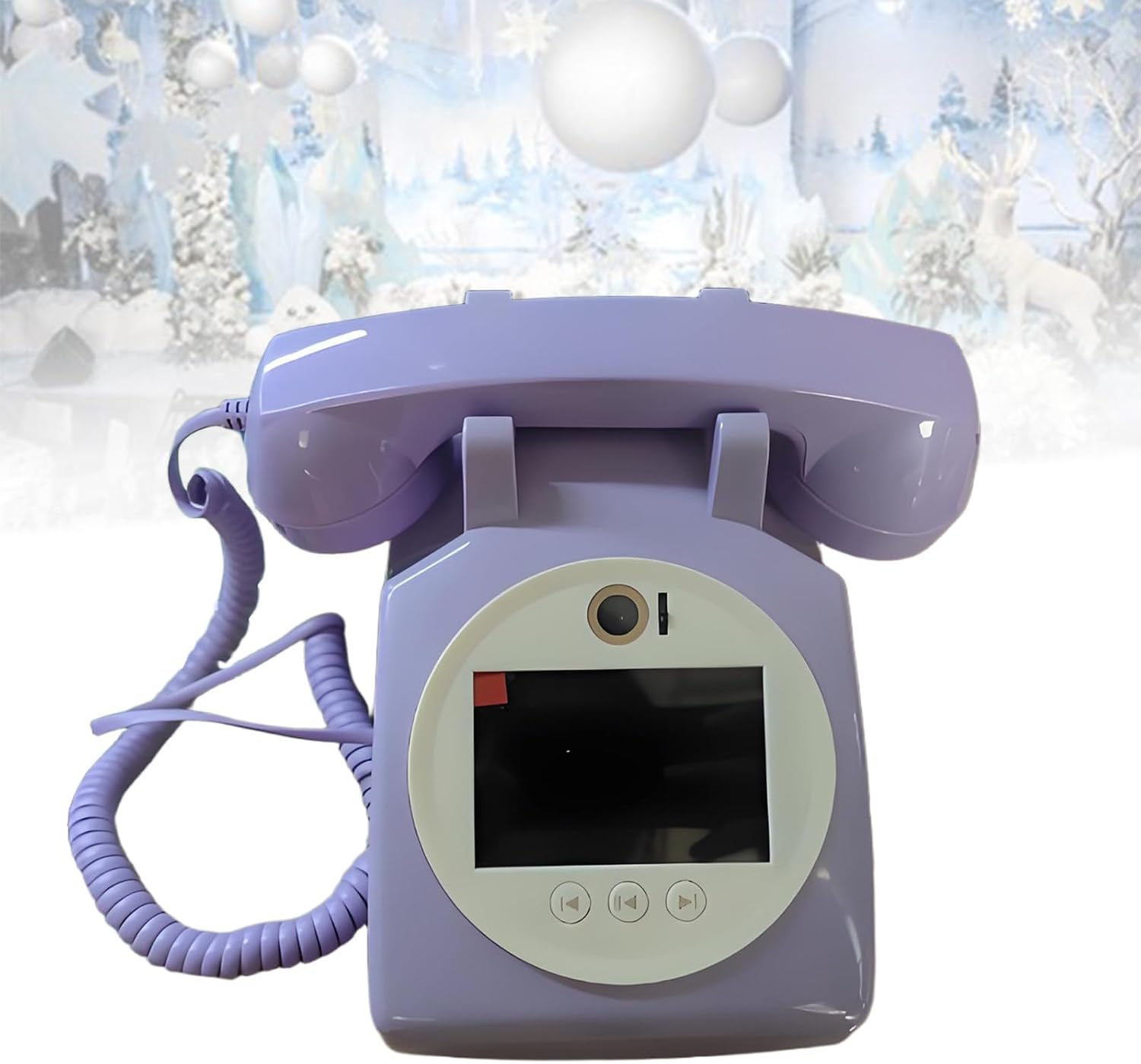 Video Audio Guest Book Wedding Phone, 1080p Hd Retro Video Phone Guest Book, Wedding Phone Customized Video Messages, Record Preserve Special Occasions, for Weddings Purple-64GB