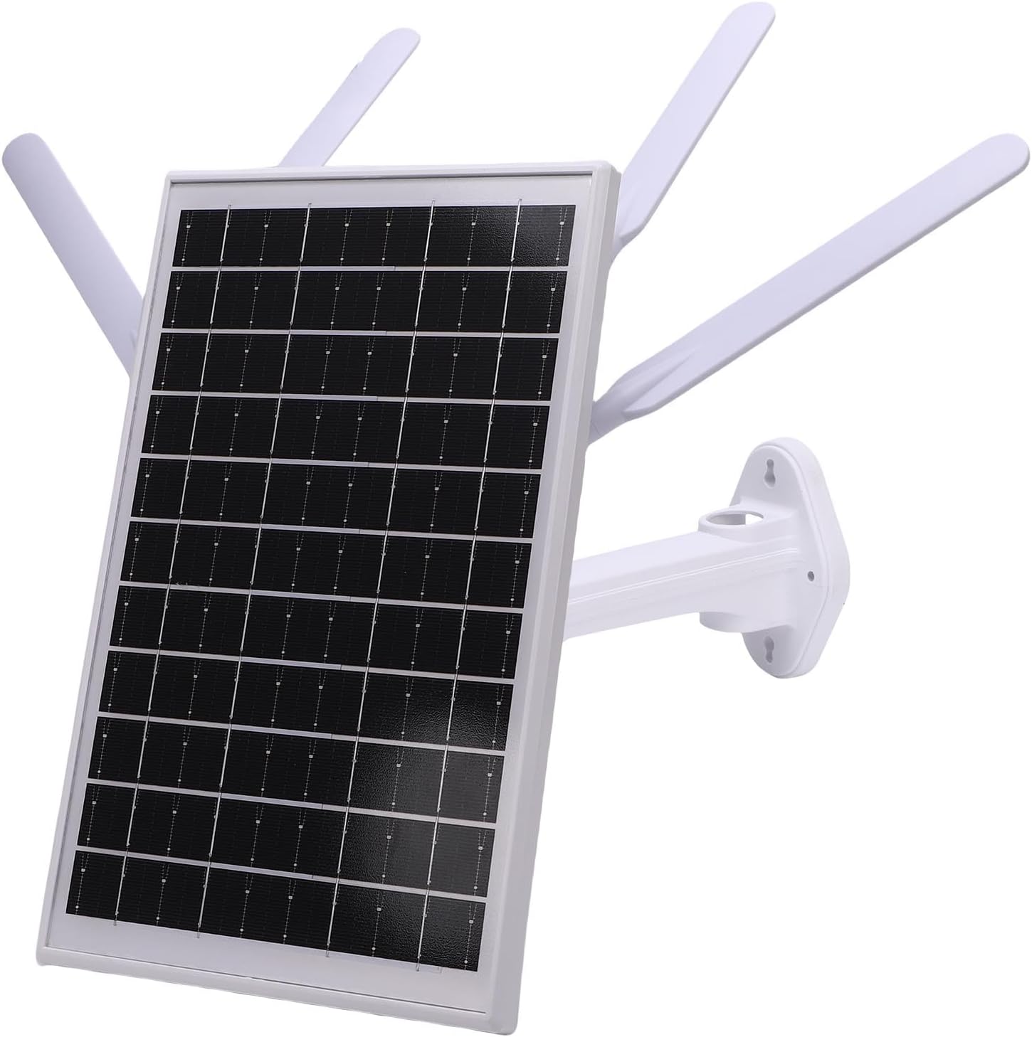 Fdit Outdoor 4G Solar Router, IP66, 12W Solar Panel, 300Mbps WiFi Extender with SIM Card Slot for Farms and Construction Sites (White Antennae)