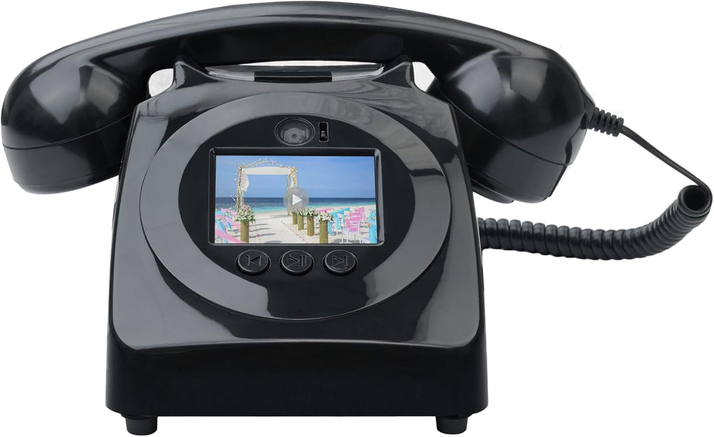 Video Audio Guest Book Wedding Phone,1080P HD Leave a Customized Video Messages, Ideal for a Variety of Memorable Party Occasions for Wedding, Birthday, Baby Shower, Graduation,retire (Black)
