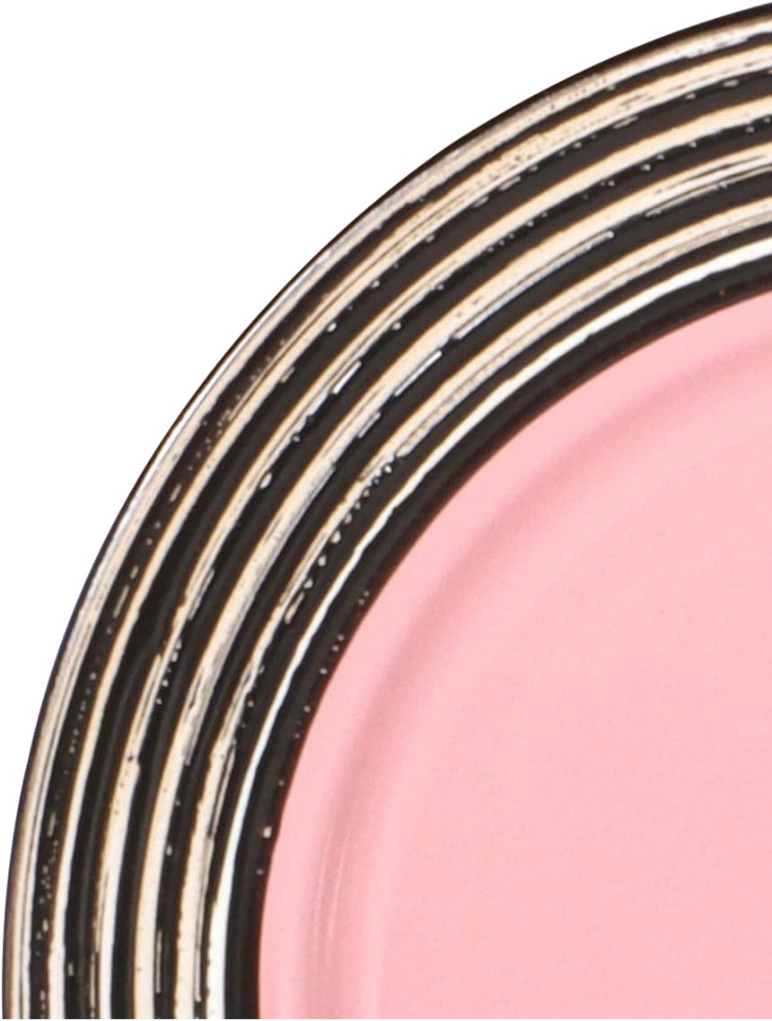 48 Piece Dinnerware Set, Ceramic Plates and Bowls Sets for 8, Microwave and Dishwasher Safe, Handcrafted Tree Bark Series Dish Set, Rose/Pink