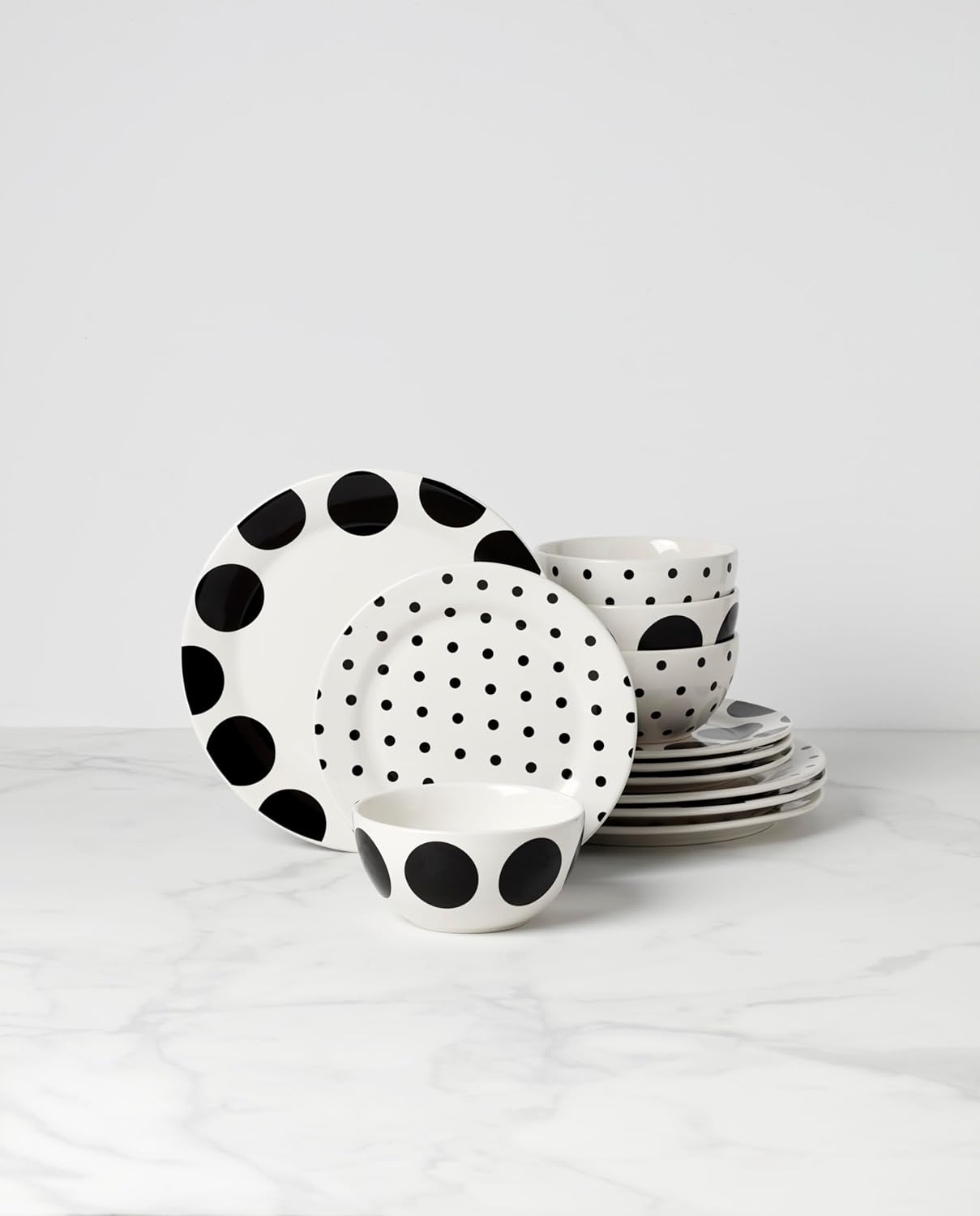Kate Spade New York Dot 12-Piece Dinnerware Set, 19.84, White