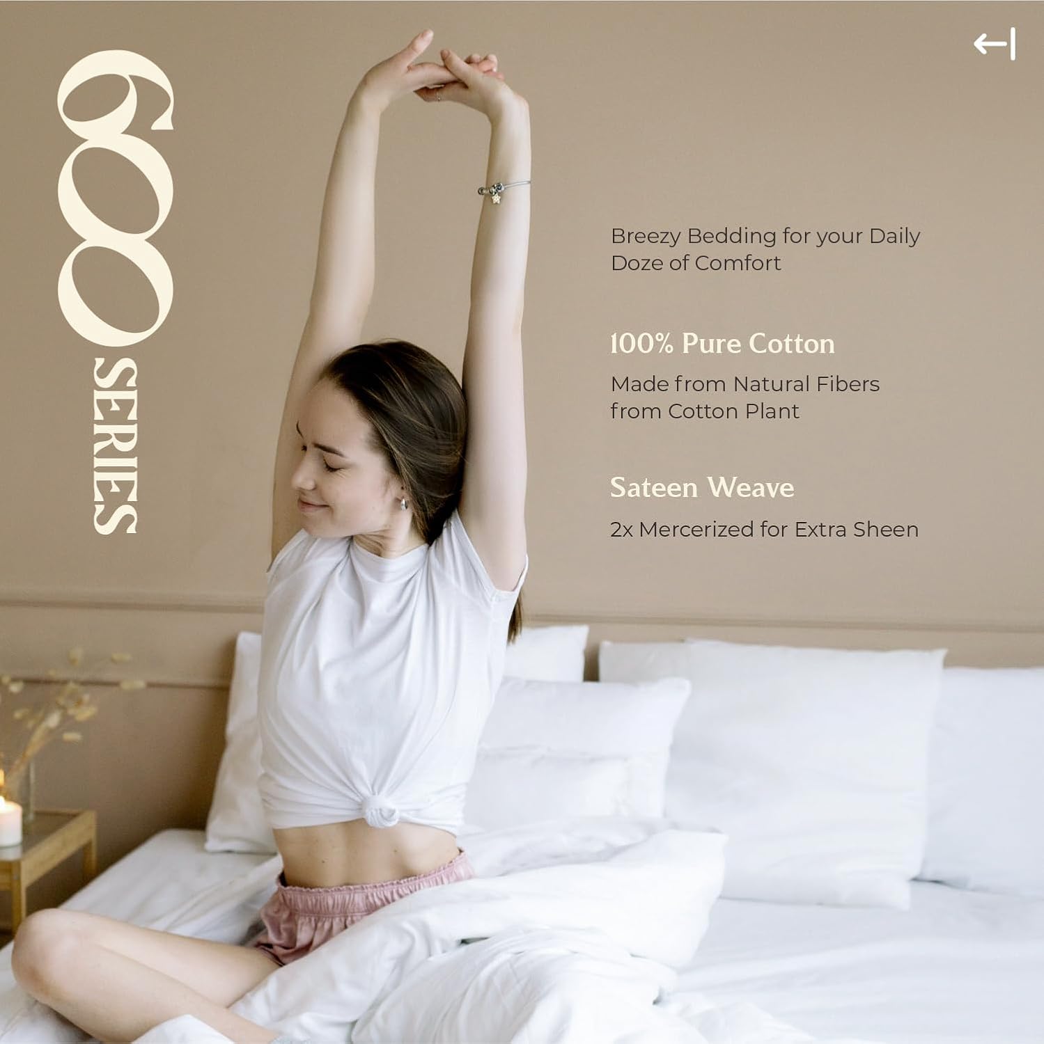 Mayfair Linen 100% Egyptian Cotton King Sheet Set Pack of 2 - Luxury 600 Series Voyage Collection Egyptian Cotton Sheets King Size (8 PC, White), Soft, Cooling 16' Deep Pocket Hotel Bed Sheet Set