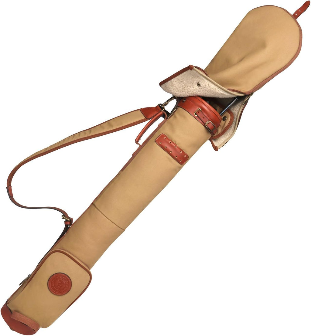 Tourbon Vintage Golf Club Carry Bags Travel Case - Canvas and Leather