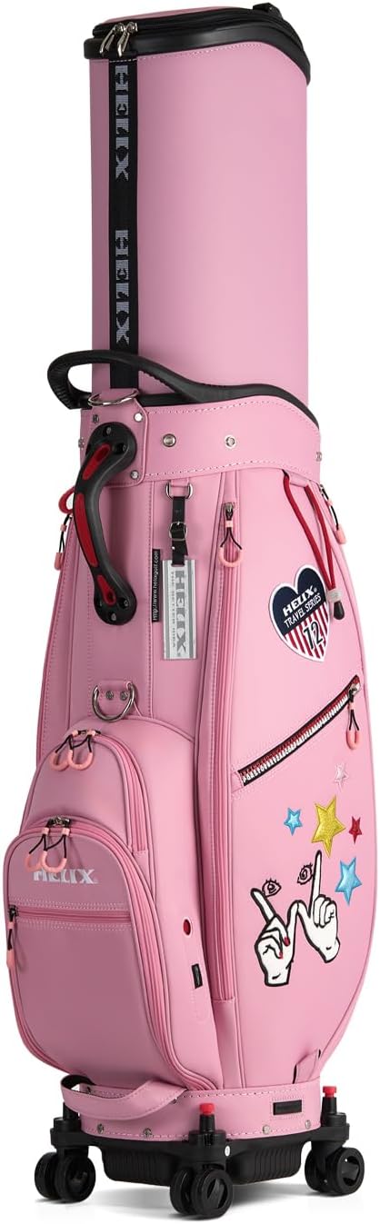 HELIX Women's Golf Bag with Wheels, Retractable Golf Cart Bag for Ladies, Easy to Carry and Travel