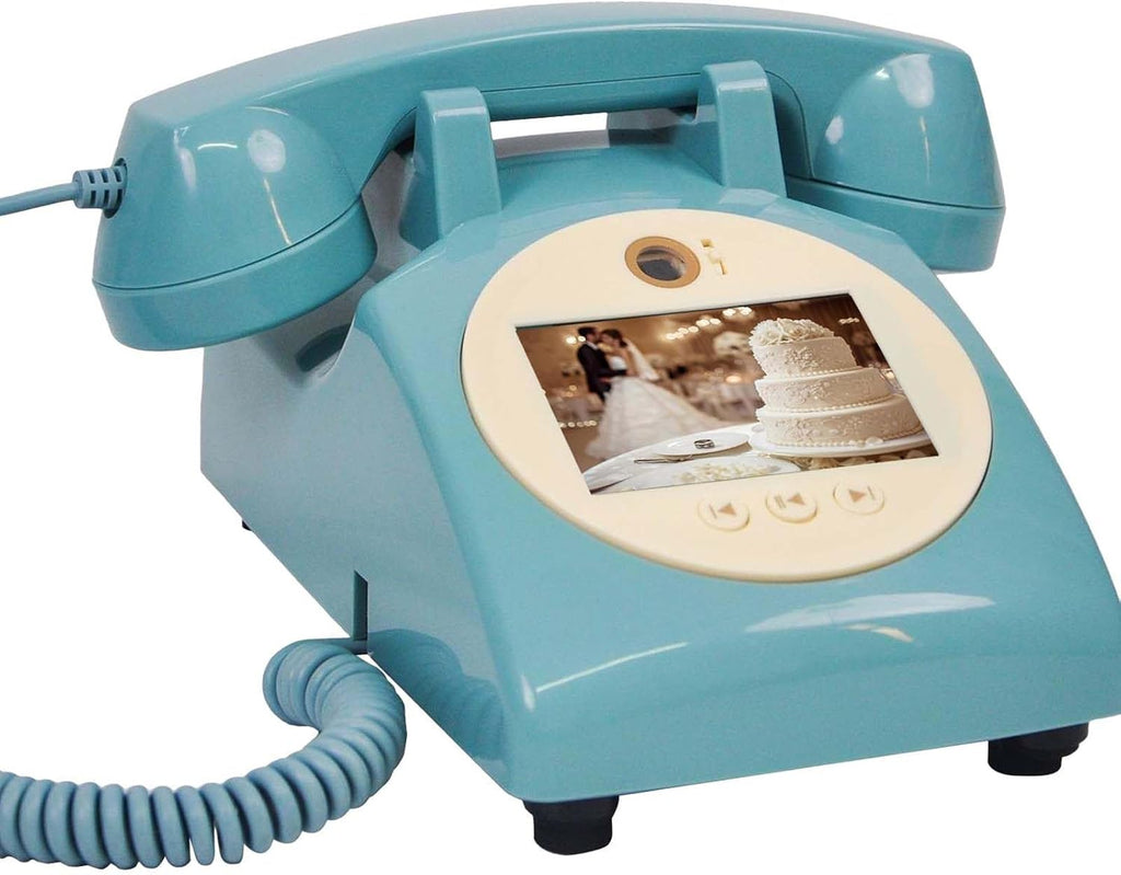 Video Audio Guest Book Wedding Phone,1080P Hd Video Audio Phone Guestbook,for Wedding/Birthday/Graduations/Baby Shower,Blue