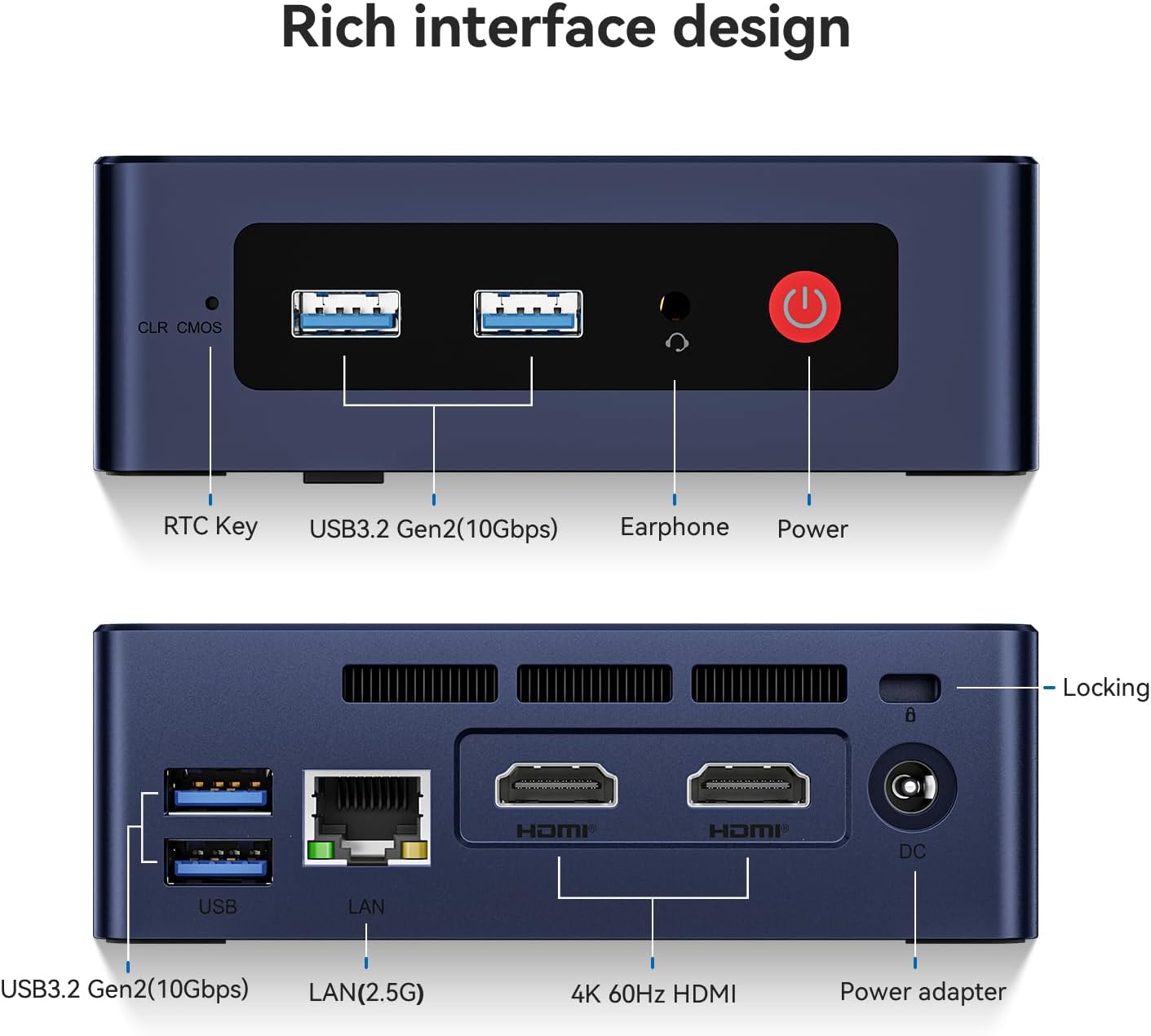 Beelink MINI S12 Mini PC Intel 12th Lake N95(3.4GHz 4C/4T), 12GB LPDDR5 480GB SSD, Dual HDMI 4K Displays, Mini Computers Support WIFI5/BT4.2/Home/Office/Openwrt/2.5Gbps/W11 Home