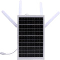 Fdit Outdoor 4G Solar Router, IP66, 12W Solar Panel, 300Mbps WiFi Extender with SIM Card Slot for Farms and Construction Sites (White Antennae)