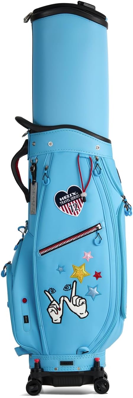 HELIX Women's Golf Bag with Wheels, Retractable Golf Cart Bag for Ladies, Easy to Carry and Travel