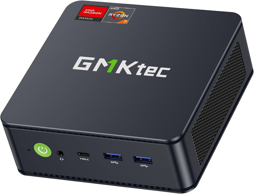 GMKtec M5 Ultra Mini Gaming PC, Ryzen 7 7730U (Upgraded 7430U/ 5825U), 16GB RAM 1TB SSD, Dual NIC LAN 2.5GbE Mini Desktop Computers, Triple 4K Display HDMI+DP+Type-C, WiFi 6E, BT 5.2