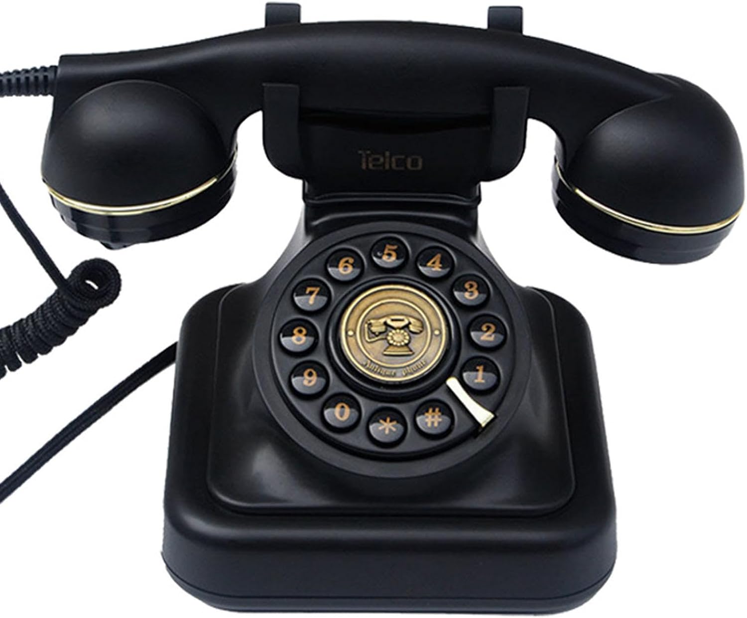 Audio Guest Book Wedding Phone, Vintage Design Telephone Recorder Record Messages Decorative Desk Phone for Party, Birthdays(Black)