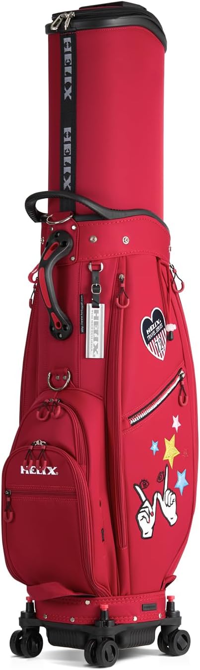 HELIX Women's Golf Bag with Wheels, Retractable Golf Cart Bag for Ladies, Easy to Carry and Travel