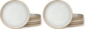 famiware Star Dinner Plates for 6, 10 inches Plate Set, Scratch Resistant, Stoneware Dinnerware, Kitchen Modern Rustic Serving Dishes, Cappuccino White (Pack of 2)