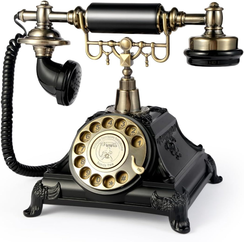 Audio Guest Book Wedding Phone, Audio Guest Book Record Customized Audio Messages Guest Book Alternatives Classic Retro Phone for Parties Birthdays Rentals Confessions Special Occasions (Black)