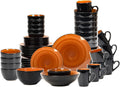 Stoneware Sonoma 56pc Dinnerware Set, Black + Speckled Spin Wash Spice
