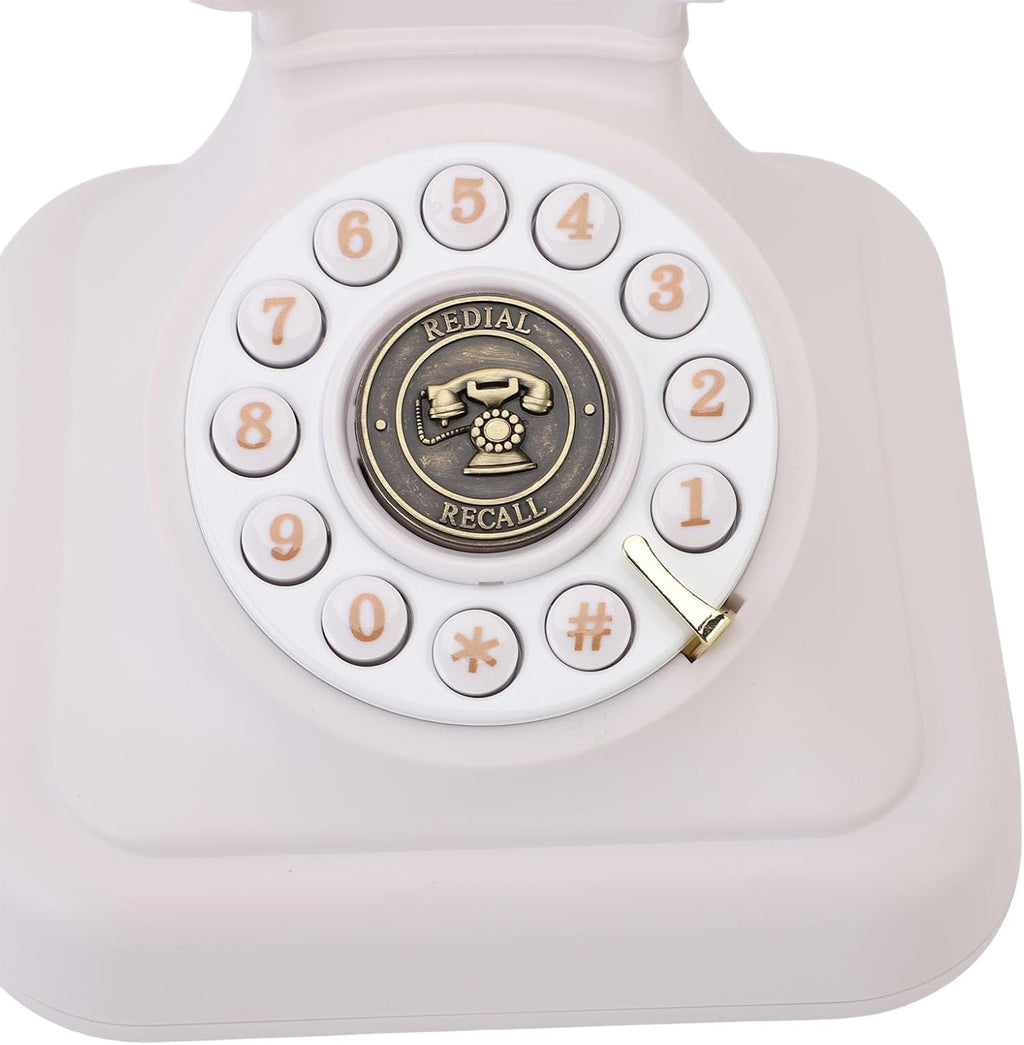 Audio Guestbook, Retro Phone Design with 32GB Micro Storage Card for Wedding Birthday Anniversary Party Voicemail Message Recorder (White)