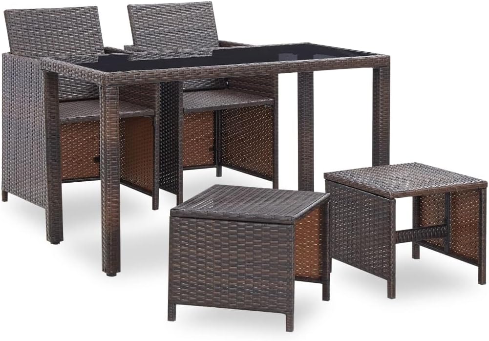 5 Piece Patio Dining Set with Cushions Poly Rattan Brownqueen Bed Frame with headboard Queen Size Bed Frame King Size Bed Frame King Platform Bed Frame Metal Bed Frame Queen Size