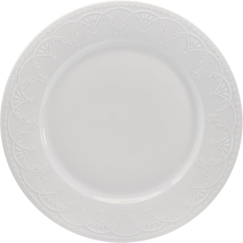 Pfaltzgraff Esmerlda White 24 Piece Plate Bowl Dinnerware Set, Service for 8